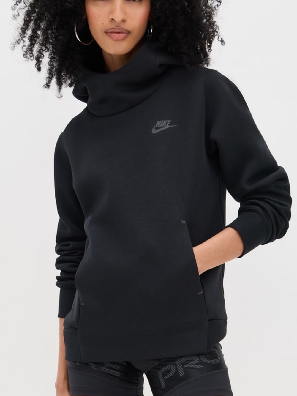 Nike Sportswear Tech Fleece Women's Hoodie Black Athleisure Gorpcore Sz Large